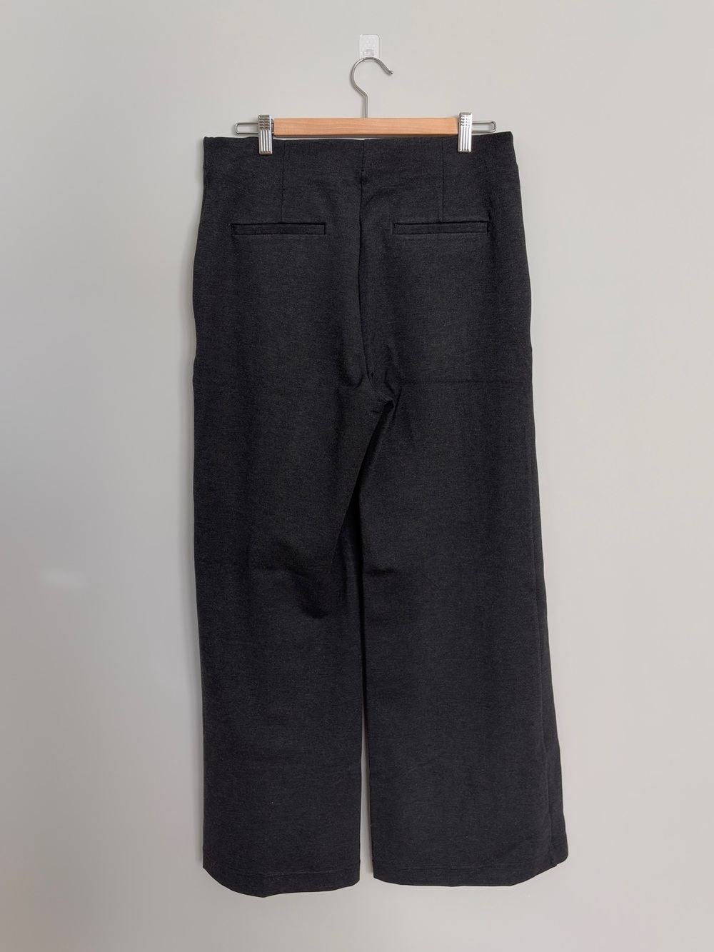 Loft Wide Leg Ponte Dark Gray Stretch Pants - Picture 3 of 11